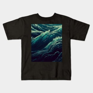 Ocean waves pattern Kids T-Shirt